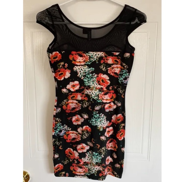 H&M Black & Floral Mini Dress - Picture 2 of 5